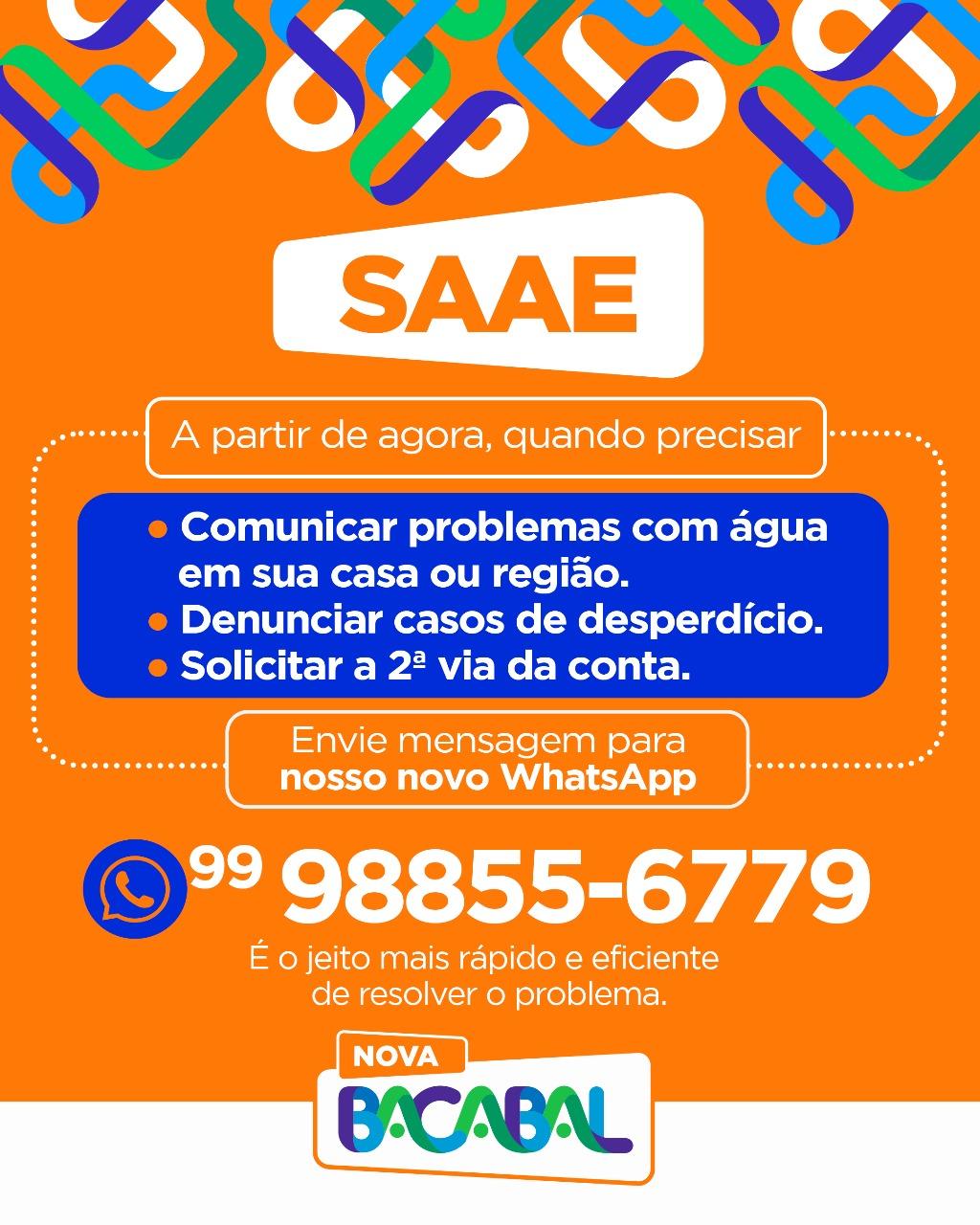 SAAE de Bacabal lança novo canal de atendimento pelo WhatsApp