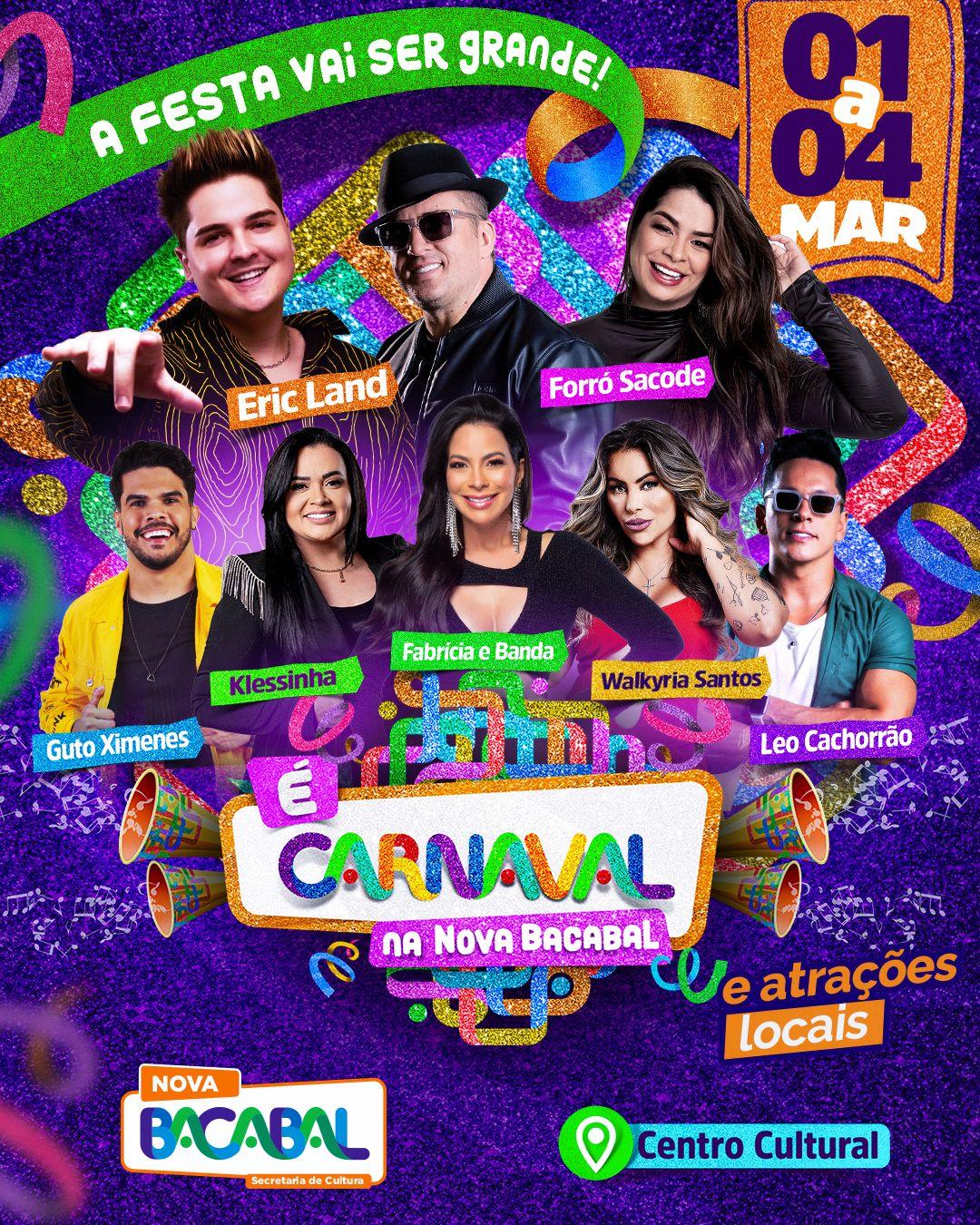 Confira as atrações do Carnaval 2025 em Bacabal!